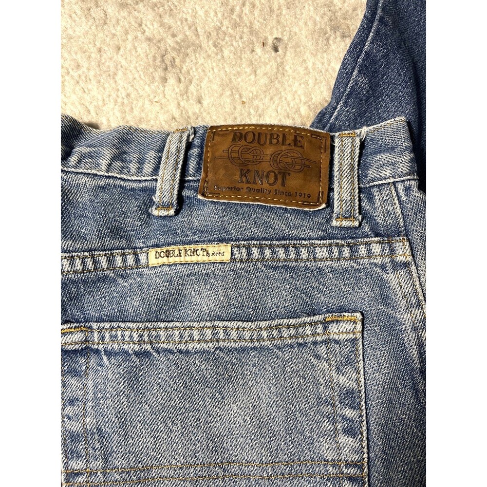 Reed Double Knot Jeans Womens 36x30 Blue Raw Hem Cropped Western Work Wear